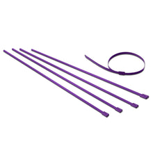 Load image into Gallery viewer, Zip Tie Kit for Heat Wrap - Stainless Steel - 12" - 5mm - 5pc - Purple