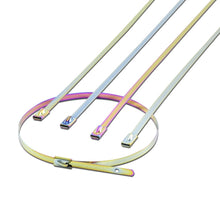 Load image into Gallery viewer, Zip Tie Kit for Heat Wrap Stainless Steel 12" 5mm Neochrome 5pc