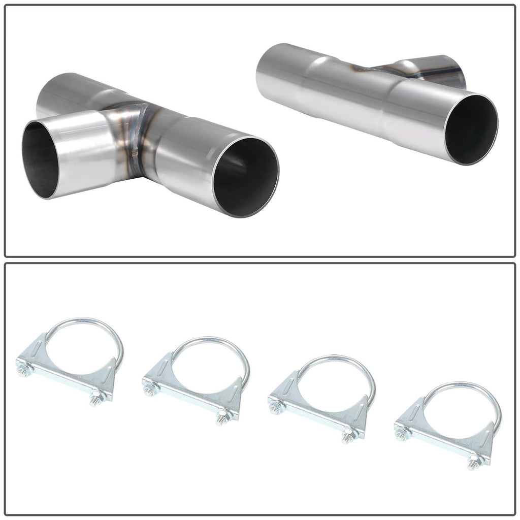 Universal Dual H-Pipe Exhaust Kit 2.5"-2.65" OD Mild Steel