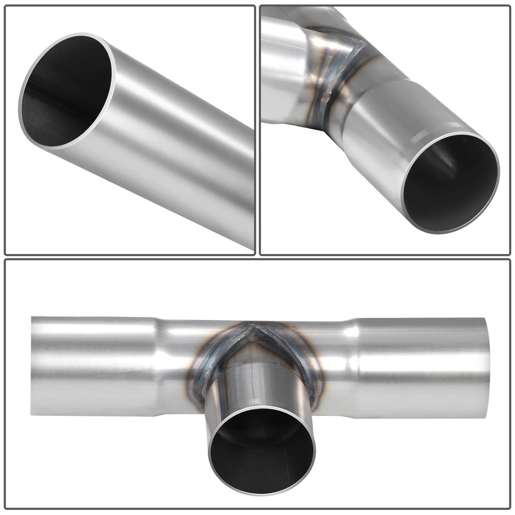 Universal Dual Exhaust Kit 16pc 3-3.15" OD Mild Steel Pipes