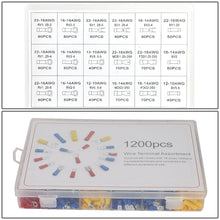 Load image into Gallery viewer, Wire Terminal Assortment Kit 1200 Pieces 22-16 14-16 10-12 AWG