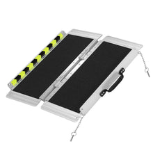 Load image into Gallery viewer, Wheelchair Ramp Aluminum 29" W x 2' L x 2" H Extended Metallic Black