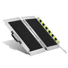 Load image into Gallery viewer, Wheelchair Ramp Aluminum 29" W x 2' L x 2" H Extended Metallic Black