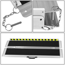 Load image into Gallery viewer, Aluminum Wheelchair Ramp 29" W x 4' L x 2" H Extended - Metallic/Black