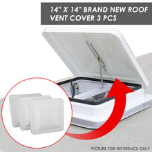 Load image into Gallery viewer, RV Roof Vent 14x14 Overall Dimension Replacement Lid White/Silver