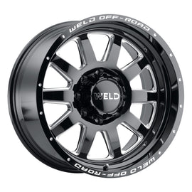 Weld Off-Road W102 20X10 Stealth 8X165.1 ET-18 BS4.75 Gloss Black MIL 125.1