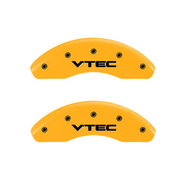 MGP 4 Caliper Covers Engraved Front Honda Engraved Rear H Logo Yellow finish black ch