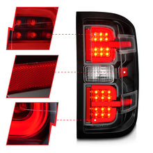 Load image into Gallery viewer, ANZO 15-19 Chevy Silverado 2500HD/3500HD (Halgn Only) LED Tail Lights w/Black Light Bar &amp; Clear Lens