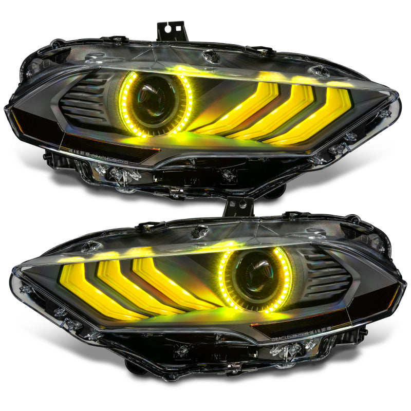 Oracle Lighting 18-23 Ford Mustang Dynamic ColorSHIFT LED Headlights - Black Series NO RETURNS