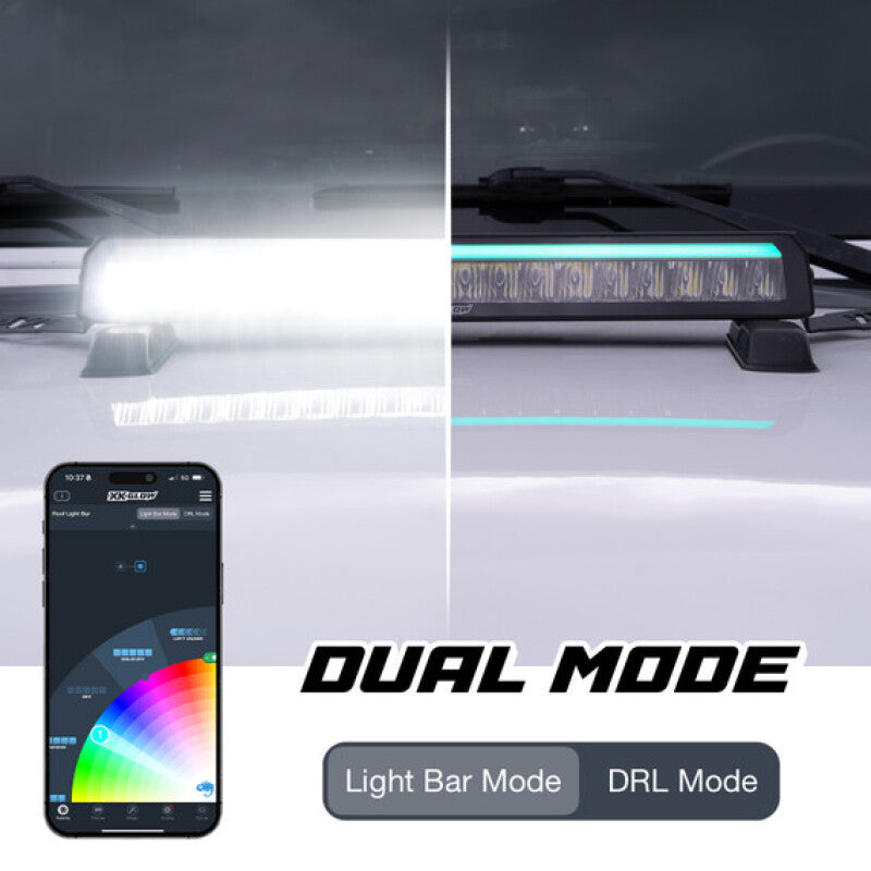 XK Glow 7in Offroad Light Bar w/ RGBW Chasing DRL & App Control