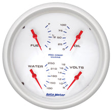 Load image into Gallery viewer, Autometer Marine White 5in Gauge Quad