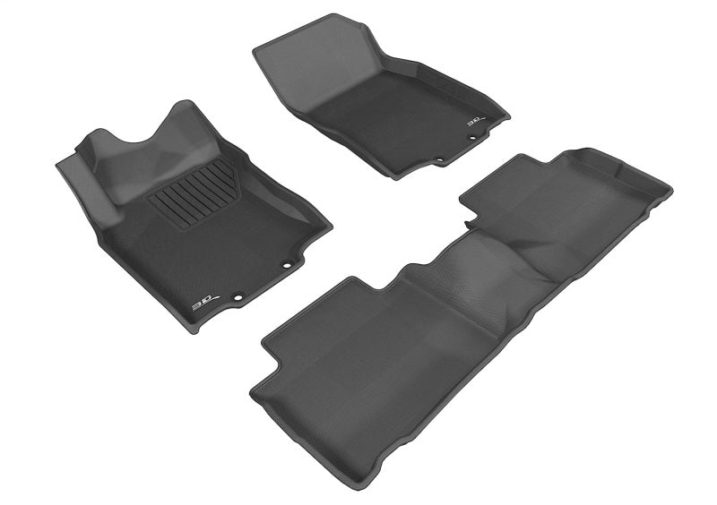 3D MAXpider 2014-2020 Nissan Rogue Kagu 1st & 2nd Row Floormats - Black