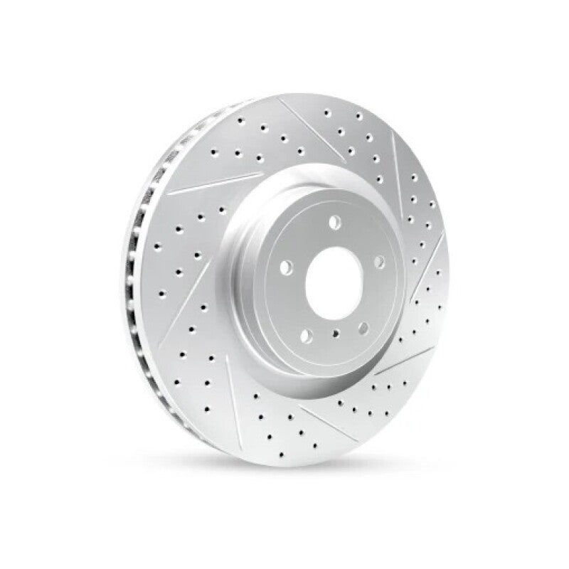 R1 11-16 Mini Cooper Countryman Front Left Drilled & Slotted Geo-Carbon Rotor