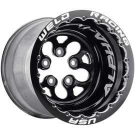 Weld Alpha-1 15x13/5x4.75 BP/2BS Black Powder Center&Shell-Black Scalloped MT