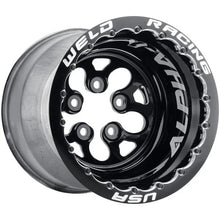 Load image into Gallery viewer, Weld Alpha-1 15x15 / 5x4.75 BP / 5in. BS Black/Polished Wheel - Black Double Beadlock MT