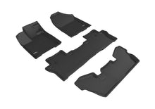 Load image into Gallery viewer, 3D MAXpider 2016-2020 Honda Pilot 7-Passenger Kagu 1st &amp; 2nd &amp; 3rd Row Floormats - Black