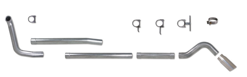 Diamond Eye KIT 4in TB SGL AL: TURN DOWN 00-03.5 FORD 7.3L F250/F350 w/ MUFFLER REPL
