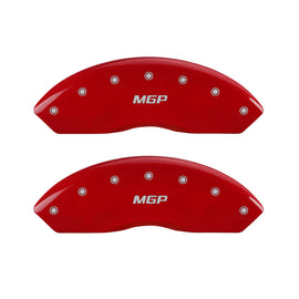MGP 4 Caliper Covers Engraved Front & Rear MGP Red Finish Silver Characters 2019 Cadillac XT5