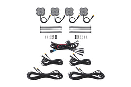 Diode Dyamics Rock Light - Red/White - M8 4-Pack