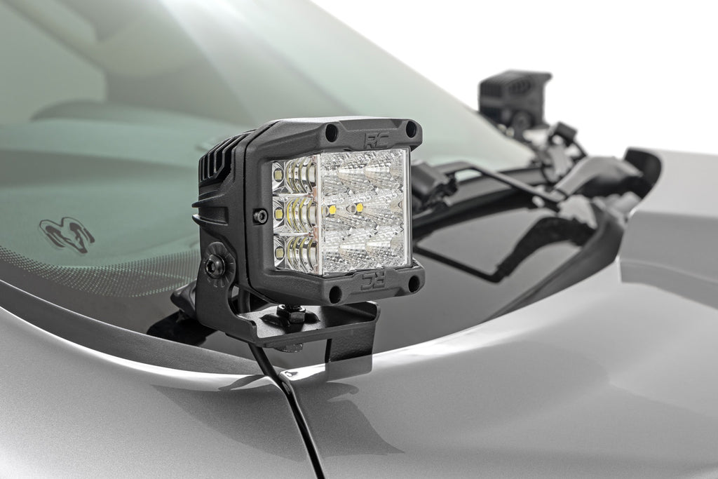LED Light Kit | Ditch Mount | Black Series Round | 3.5 Inch | Amber DRL | Ram 1500 (19-26)