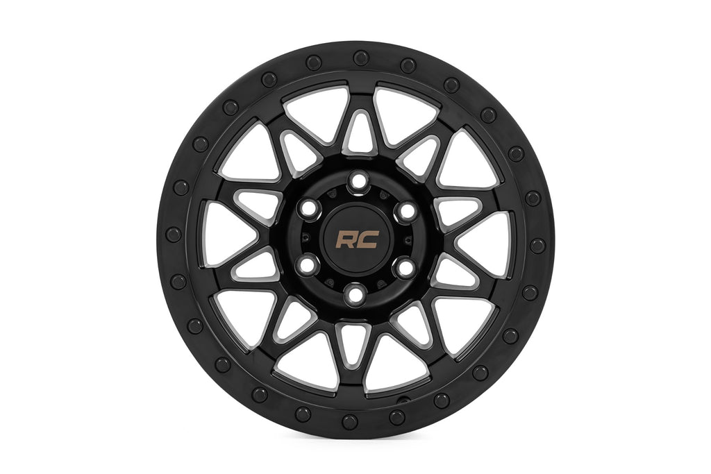 Rough Country 78 Series Wheel | Simulated Beadlock | Black | 17x8.5 | 6x5.5 | +0mm