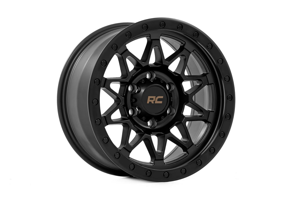 Rough Country 78 Series Wheel | Simulated Beadlock | Black | 18x9 | 5x5.5 | -12mm