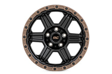 Load image into Gallery viewer, Rough Country 79 Series Wheel | One-Piece | Semi Gloss Black w/Bronze Ring | 18x9 | 8x6.5 | -12mm