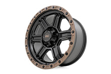 Load image into Gallery viewer, Rough Country 79 Series Wheel | One-Piece | Semi Gloss Black w/Bronze Ring | 17x8.5 | 5x5 | 0mm