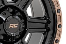 Load image into Gallery viewer, Rough Country 79 Series Wheel | One-Piece | Semi Gloss Black w/Bronze Ring | 17x8.5 | 5x5 | 0mm