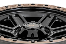 Load image into Gallery viewer, Rough Country 79 Series Wheel | One-Piece | Semi Gloss Black w/Bronze Ring | 18x9 | 6x135 | -12mm