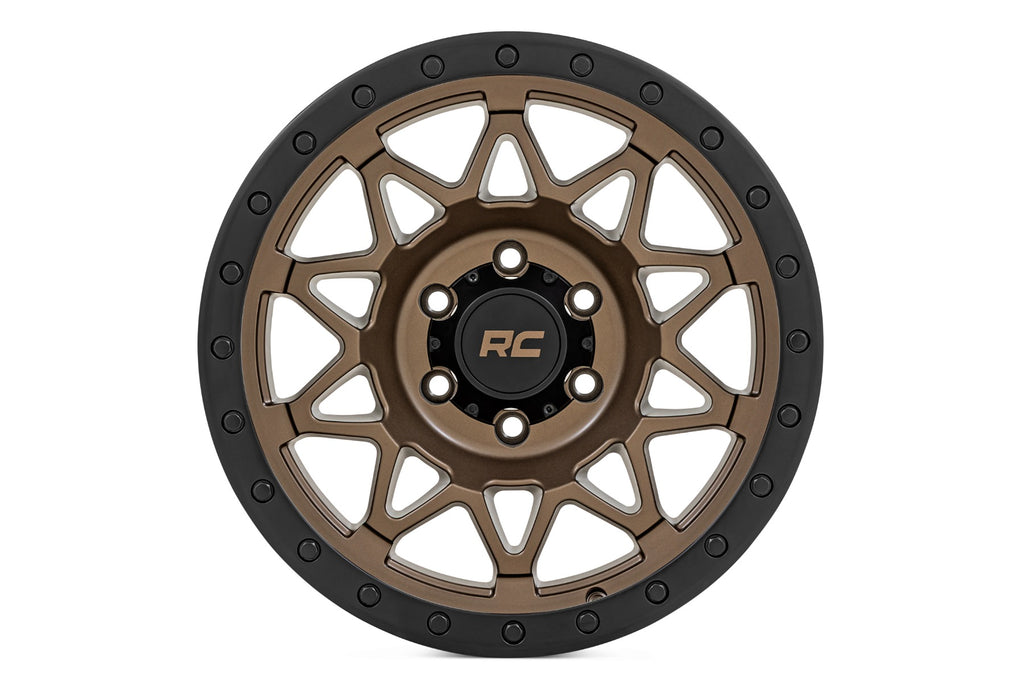 Rough Country 78 Series Wheel | Simulated Beadlock | Bronze/Black | 18x9 | 5x5 | -12mm
