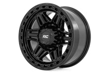 Load image into Gallery viewer, Rough Country 76 Series Wheel | Simulated Beadlock | Gloss Black | 17x9 | 5x5.5 | +0mm