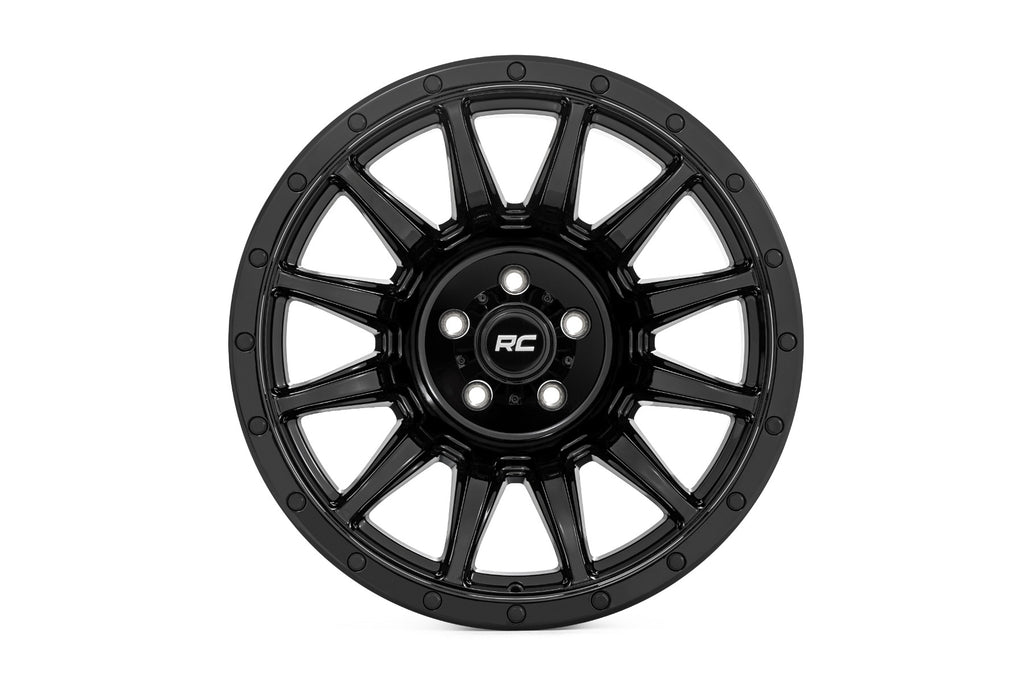 Rough Country 90 Series Wheel | One-Piece | Gloss Black | 18x9 | 6x5.5 | -12mm