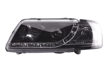 Load image into Gallery viewer, Audi A3 (8L) Black LED Headlights with Daytime Running Lights  (1996-2000)