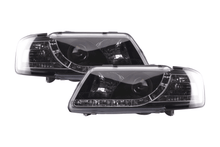 Load image into Gallery viewer, Audi A3 (8L) Black LED Headlights with Daytime Running Lights  (1996-2000)