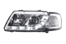 Load image into Gallery viewer, Audi A3 (8L) Chrome LED Headlights with Daytime Running Lights  (1996-2000)