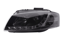 Load image into Gallery viewer, Audi A3 (8P 8PA) Black LED Headlights with Daytime Running Lights (2003-2007)
