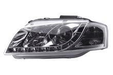 Load image into Gallery viewer, Audi A3 (8P / 8PA) Chrome LED Headlights with Daytime Running Lights (2003 - 2007)