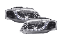 Load image into Gallery viewer, Audi A3 (8P / 8PA) Chrome LED Headlights with Daytime Running Lights (2003 - 2007)