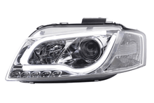 Load image into Gallery viewer, Audi A3 (8P 8PA) Chrome LED Headlights with Daytime Running Lights (2003-2008)