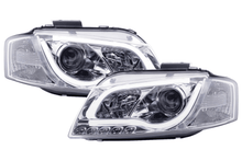 Load image into Gallery viewer, Audi A3 (8P 8PA) Chrome LED Headlights with Daytime Running Lights (2003-2008)