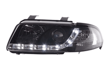 Load image into Gallery viewer, Audi A4 (B5 8D) Black LED Headlights with Daytime Running Lights (1999-2001)