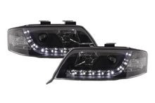 Load image into Gallery viewer, Audi A6 (C5 4B) Black LED Headlights with Daytime Running Lights (1997-2001)