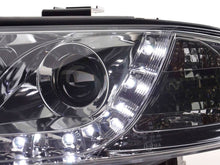 Load image into Gallery viewer, Audi A6 (C5 4B) Chrome LED Headlights with Daytime Running Lights (2001-2004)