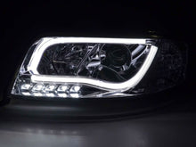 Load image into Gallery viewer, Audi A6 (C5 4B) Chrome LED Headlights with Daytime Running Lights (2001-2004) - With R87 approval
