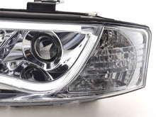 Load image into Gallery viewer, Audi A6 (C5 4B) Chrome LED Headlights with Daytime Running Lights (2001-2004) - With R87 approval