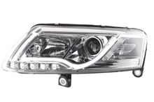 Load image into Gallery viewer, Audi A6 (C6 4F) Chrome LED Headlights with Daytime Running Lights (2004-2008)