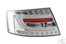 Load image into Gallery viewer, Audi A6 (C6/4F) Sedan Chrome Clear LED Taillights Set (2004-2008)