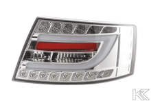 Load image into Gallery viewer, Audi A6 (C6/4F) Sedan Chrome Clear LED Taillights Set (2004-2008)