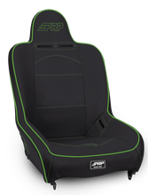 Load image into Gallery viewer, PRP Premier High Back Suspension Seat- Black/Green Vinyl